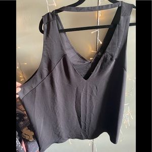Black sleeveless top